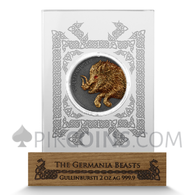 Germania Beasts - Gullinbursti Ultra Double High Relief 2oz Silver BU 10 Mark 2025 - Image 3