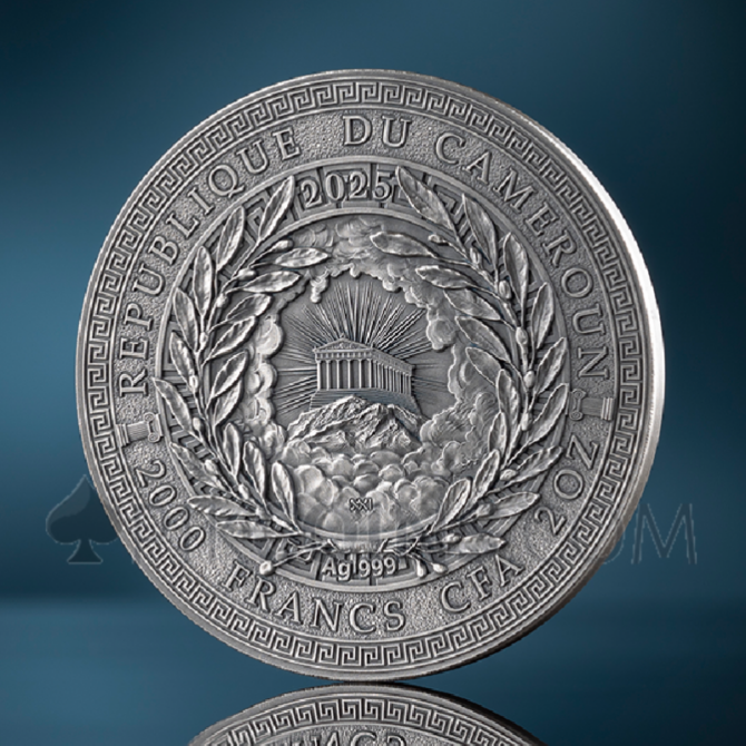 Hades - The Great Greek Mythology 2000 Francs CFA 2oz Cameroon 2025 - Image 2