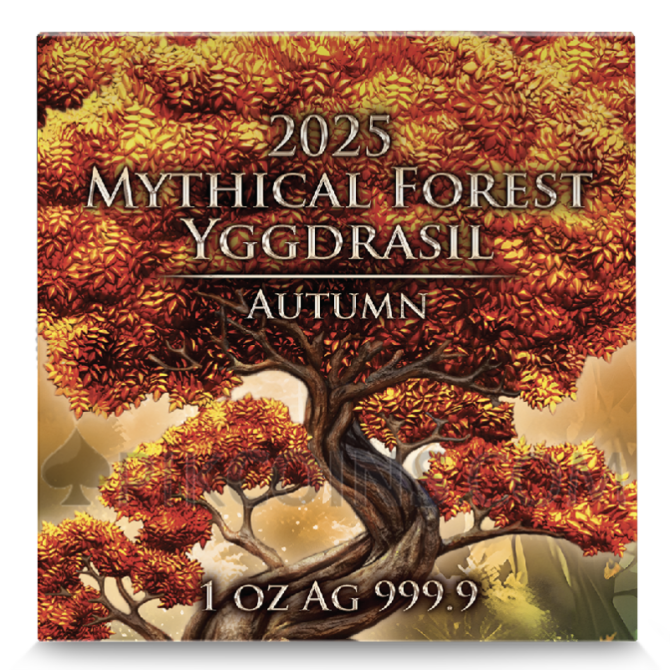 Yggdrasil Autumn - Mythical Forest 1oz 5 Mark 2025 - Image 3