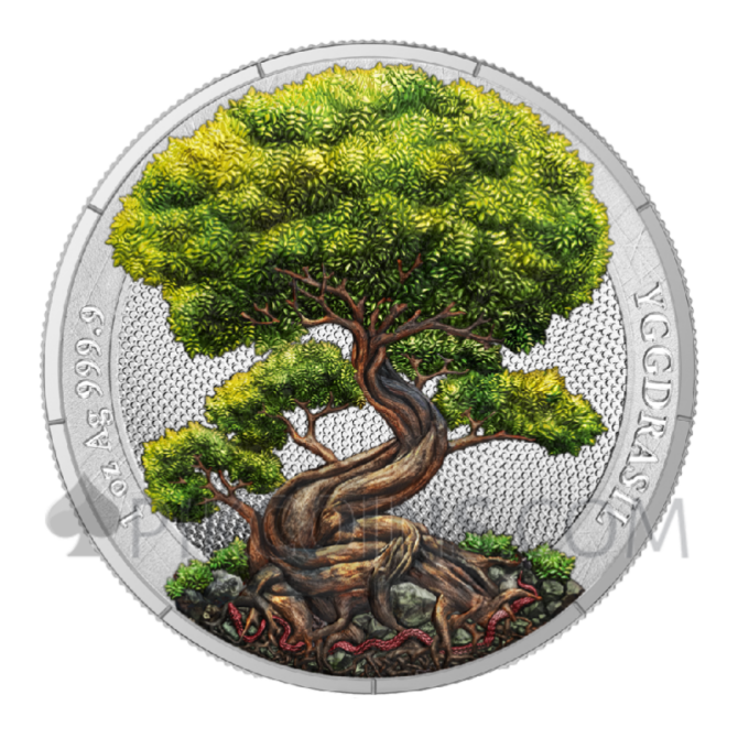 Yggdrasil Summer - Mythical Forest 1oz 5 Mark 2025 Coin