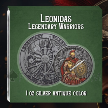 Leonidas - Legendary Warriors 1oz Antique Colored Edition USA