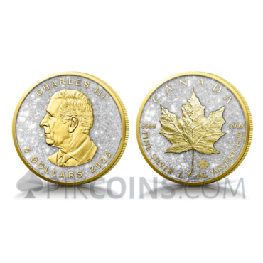 Maple Leaf - Diamond Dust & 24k Gold 1oz 5$ 2025