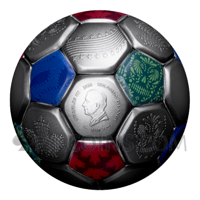 Fifa Spherical Football 10$ 3oz Solomon Islands 2026 - Image 2