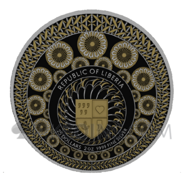 Lion vs Bull Ruthenium Gilded 25$ 2oz Liberia 2026