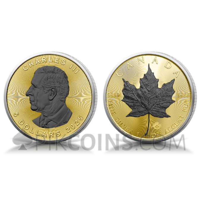 Maple Leaf – Black Platinum Gold and Silver 5$ 1oz Canada 2025 - Image 4