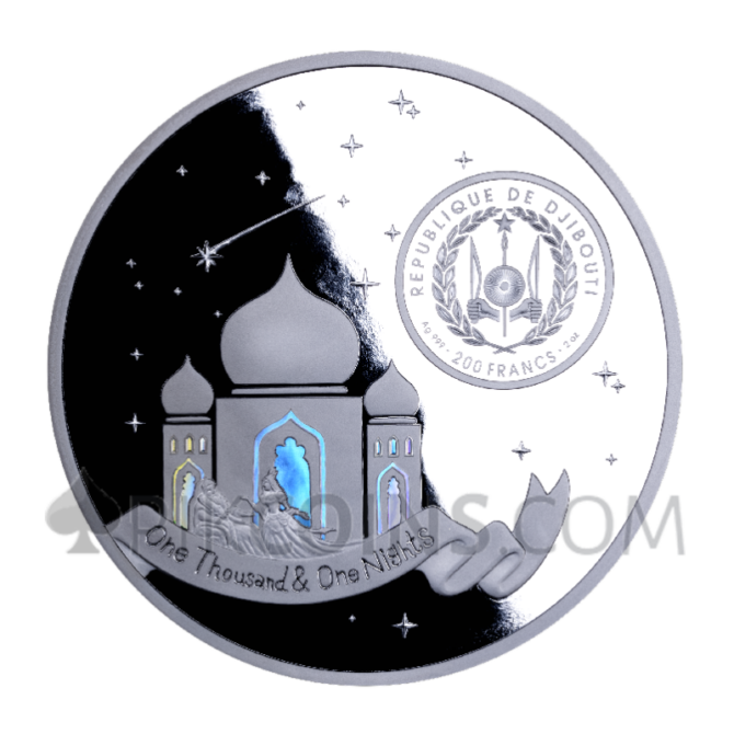 1001 Nights - Echoes of the Ancient East 200 Francs CFA 2oz Djibouti - Image 2