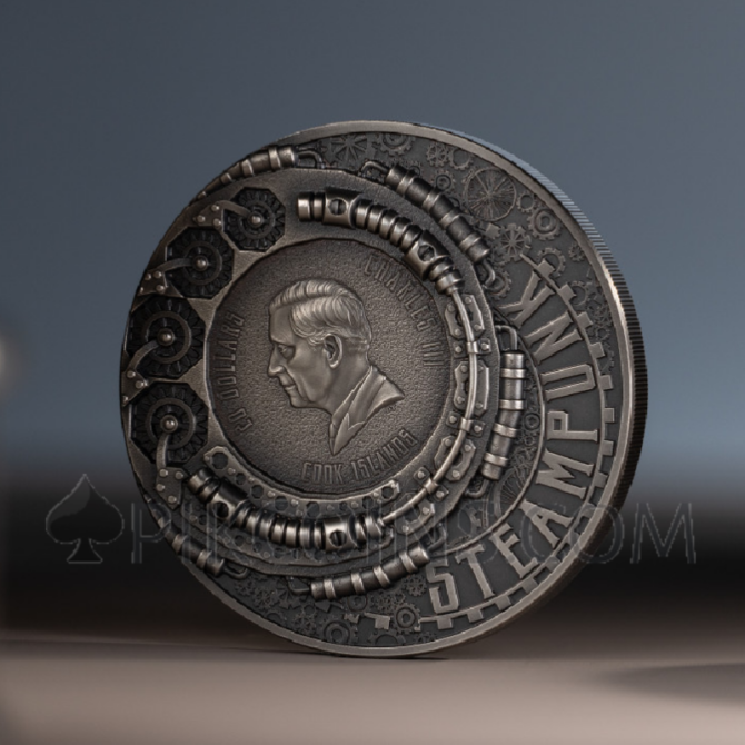 Aviation - Steampunk 20$ 3oz Cook Islands 2025 - Image 2