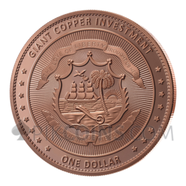 Elephant - Giant Copper Investment 5oz 1$ Liberia 2025