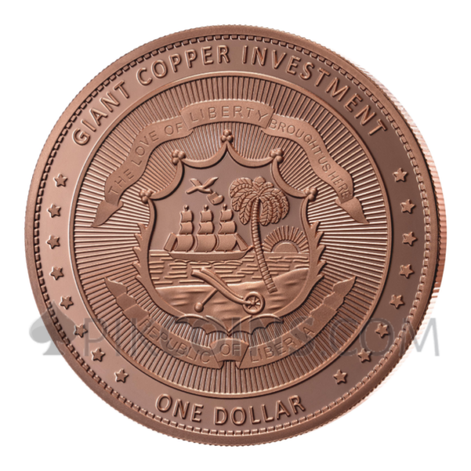 Elephant - Giant Copper Investment 5oz 1$ Liberia 2025 - Image 2