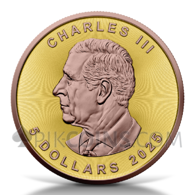 Maple Leaf – Yellow and Red Gold 5$ 1oz Canada 2025 - Image 2