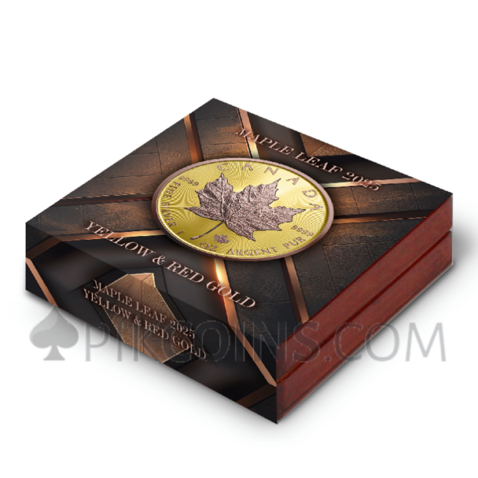 Maple Leaf – Yellow and Red Gold 5$ 1oz Canada 2025 - Image 3