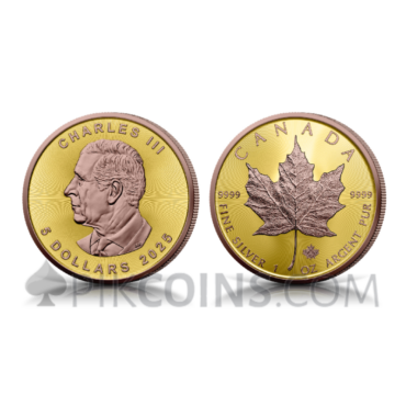 Maple Leaf – Yellow and Red Gold 5$ 1oz Canada 2025