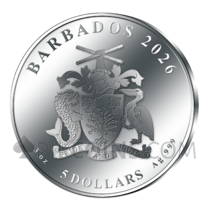 Washington Monument at Night 5$ 3oz Barbados 2026 - Image 2