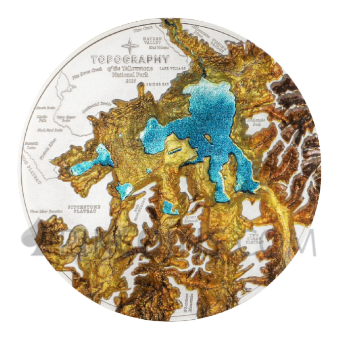 Yellowstone - Topography 25$ 5oz Cook Islands 2025 - Image 7
