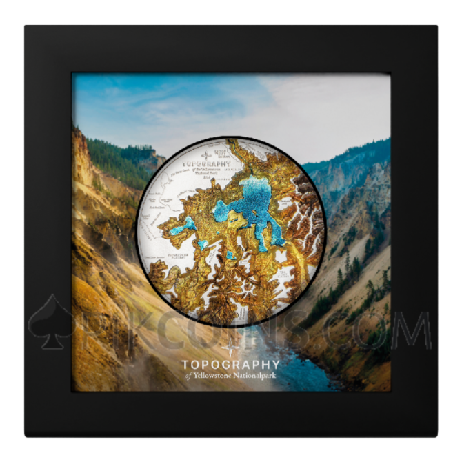 Yellowstone - Topography 25$ 5oz Cook Islands 2025 - Image 3