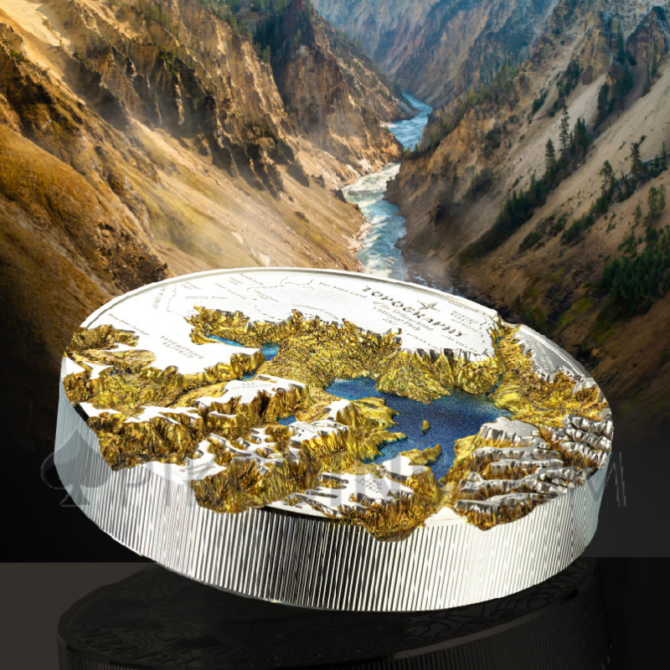 Yellowstone - Topography 25$ 5oz Cook Islands 2025