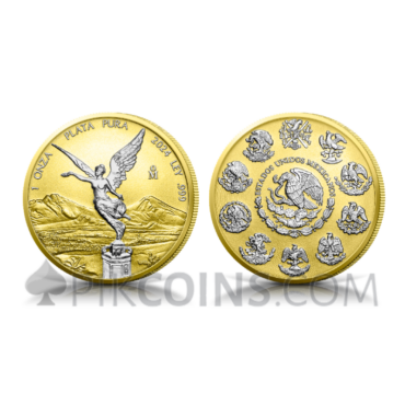Libertad – Yellow Gold & White Rhodium 1 Onza 1oz Mexico 2024