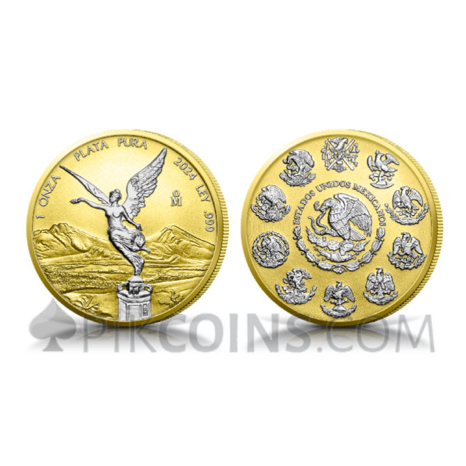 Libertad – Yellow Gold & White Rhodium 1 Onza 1oz Mexico 2024 - Image 4