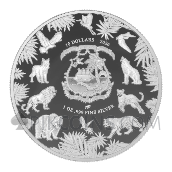 The Mammal - Wild Essence 5 Coin Set 5 x 10$ 5 x 1oz Liberia 2026 - Image 2