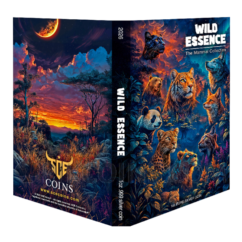 The Mammal - Wild Essence Gilded Version 5 Coin Set 5 x 10$ 5 x 1oz Liberia 2026 - Image 3