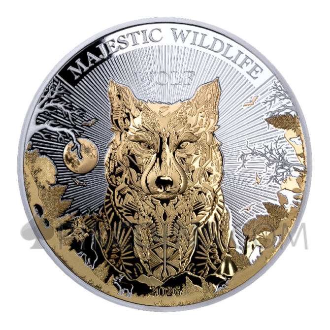 Wolf - Majestic Wildlife 10$ 5oz 2026 Samoa