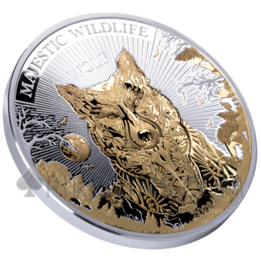 Wolf - Majestic Wildlife 10$ 5oz 2026 Samoa