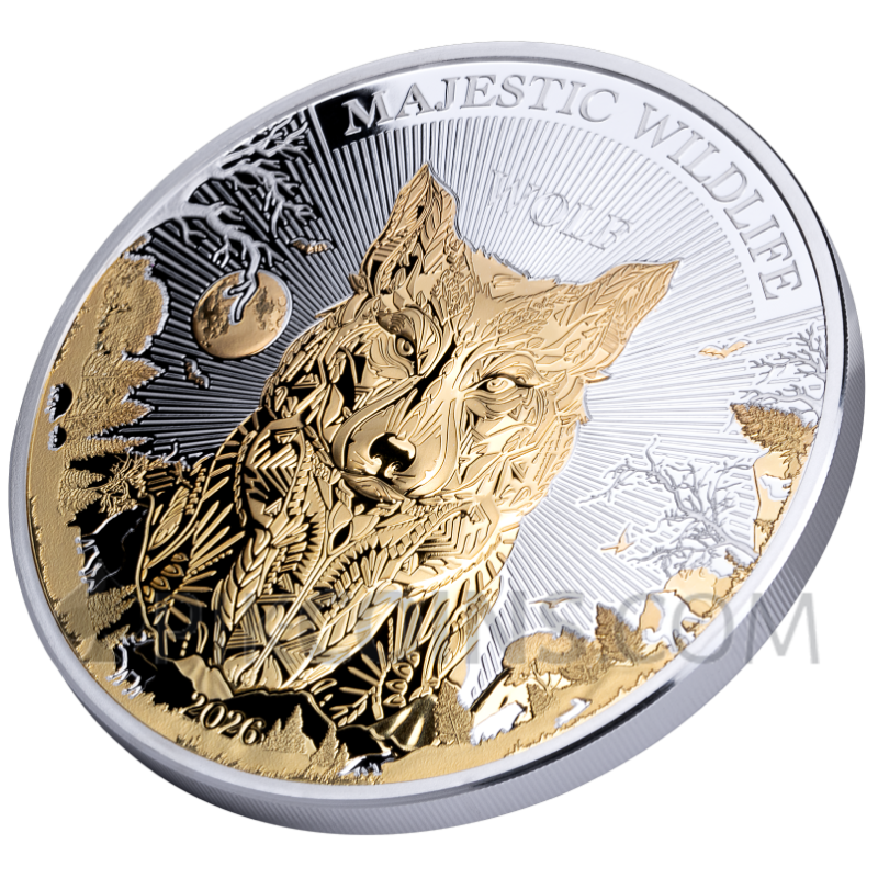 Wolf - Majestic Wildlife 10$ 5oz 2026 Samoa - Image 4