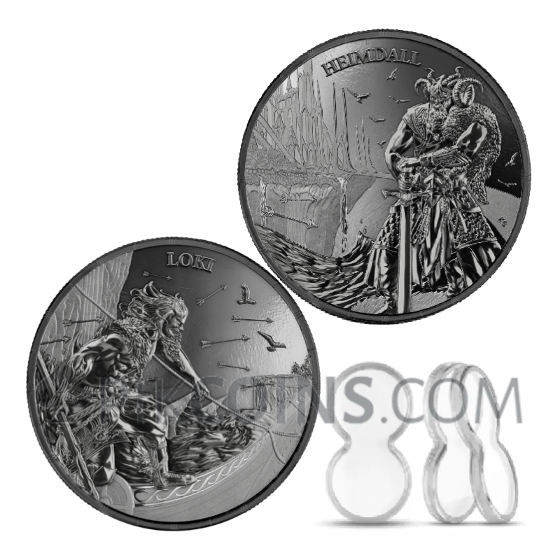 Loki & Heimdall - Ragnarök 2 Coins Set 2 x 1oz 2 x 5 Mark 2025