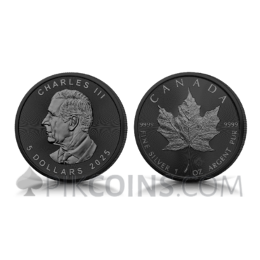 Maple Leaf – Black Platinum and Ruthenium 5$ 1oz Canada 2025