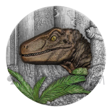 Velociraptor - Jurassic Life 20$ 2oz Liberia 2025