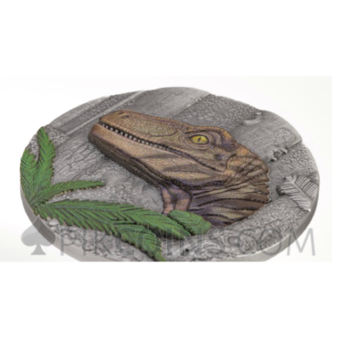 Velociraptor - Jurassic Life 20$ 2oz Liberia 2025