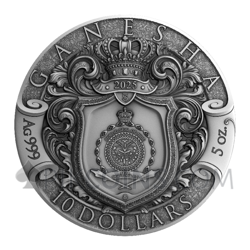 Ganesha - Hindu Pantheon 10$ 5oz Niue 2025 - Image 9