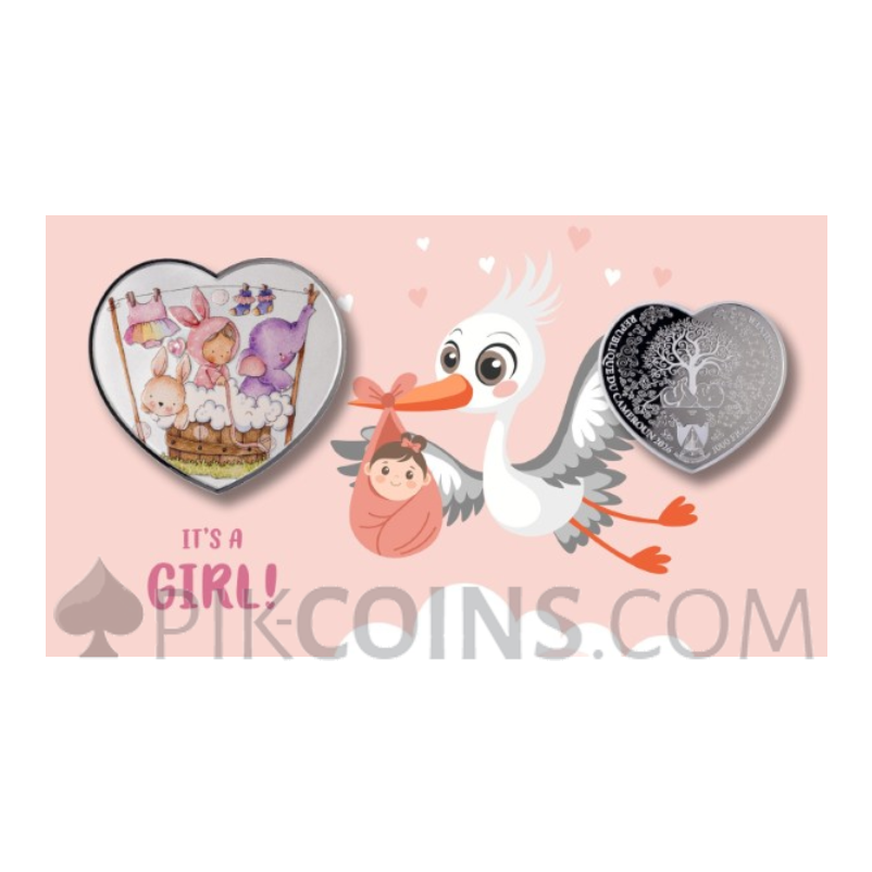 Baby Girl - New Born Heart 1000 Francs CFA 1oz Cameroon 2026 - Image 4