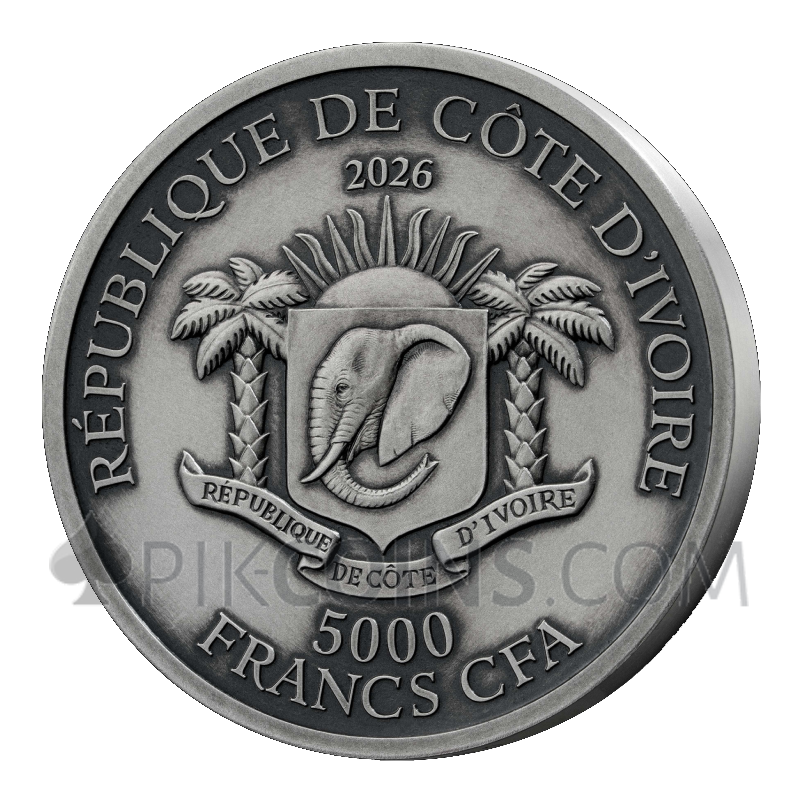 Big Five Asia - Completer Coin 5000 Francs CFA 5oz Ivory Coast 2026 - Image 2