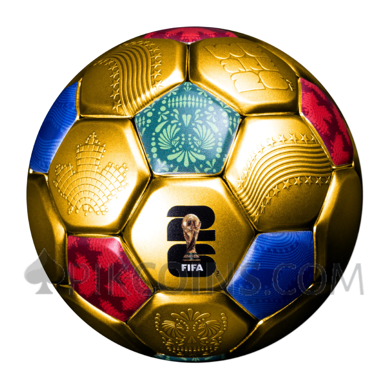 FIFA™ Spherical Football Gilded 10$ 3oz Solomon Islands 2026