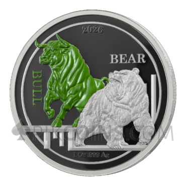 Rhodimension - Bull & Bear 2x1$ 2x1oz Ascension Island 2026