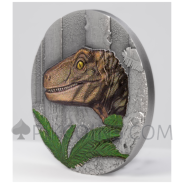 Velociraptor UHR Antiqued – Jurassic Life 10$ 1oz Liberia 2026