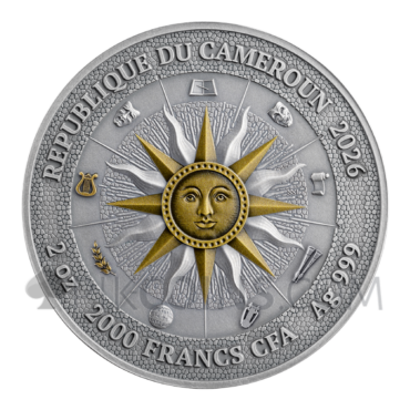 Erato and Polyhymnia - The Nine Muses 2000 Francs CFA 2oz Cameroon 2026