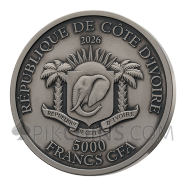 Lion - Big Five Africa 5000 Francs CFA 10oz Ivory Coast 2026