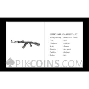 AK-47 Shaped - Blind Box 1$ 15g Copper Liberia 2026