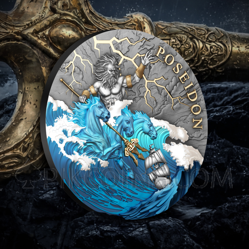Poseidon 5$ 2oz Niue 2026 Coin - Modern numismatic coins online Poseidon 5$ 2oz Niue 2026 Coin - Modern numismatic coins online