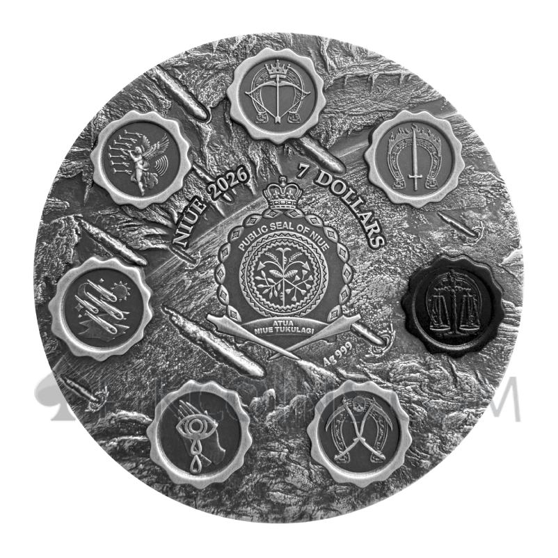 Black Horse - Seven Seals of the Apocalypse 7$ 3oz Niue 2026 - Image 2