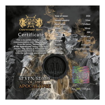 Black Horse - Seven Seals of the Apocalypse 7$ 3oz Niue 2026