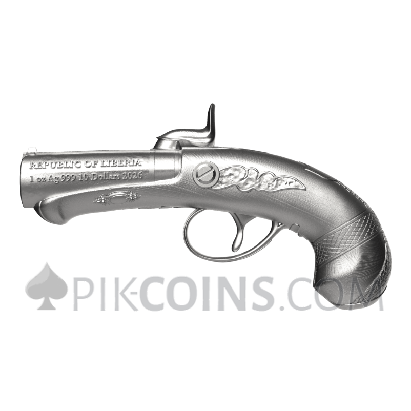 Deringer Philadel Pistol 10$ 1oz Liberia 2026