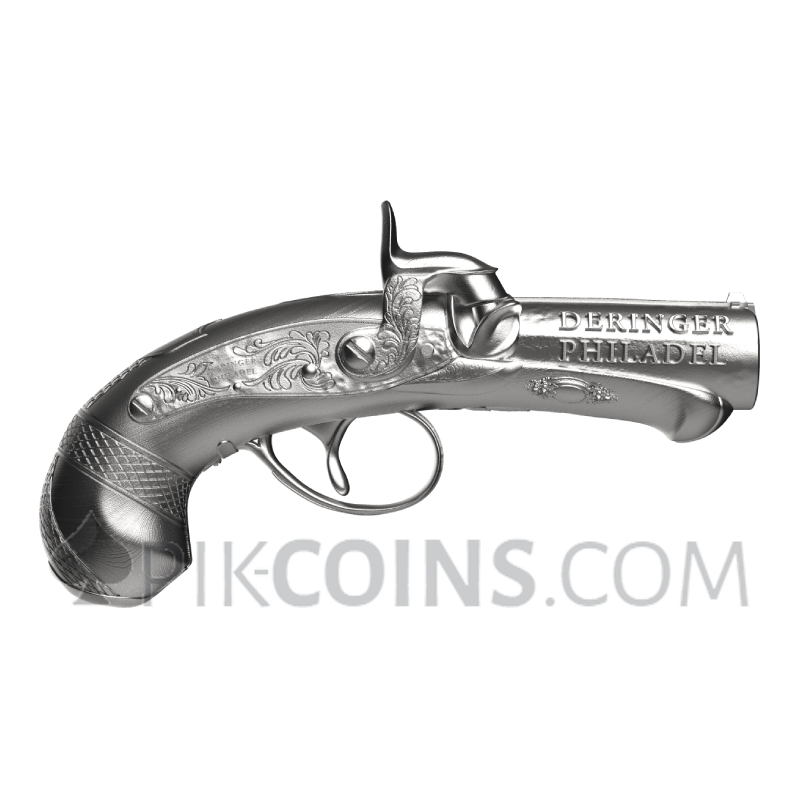 Deringer Philadel Pistol 10$ 1oz Liberia 2026 - Image 2