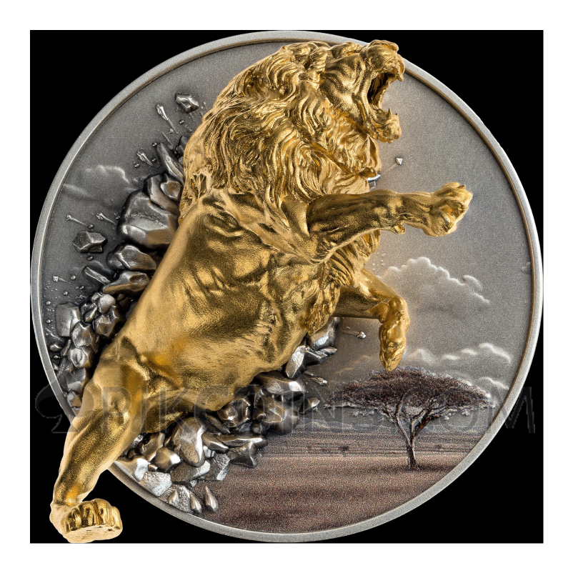 Lion - Dynamic Dimension 100 Francs CFA 5oz Burundi 2026 - Image 3