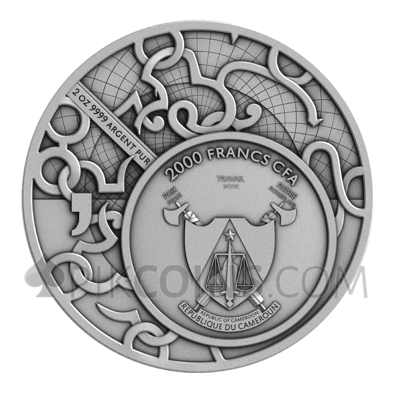 Judgement of Paris - Mythos - Antique Finish 2000 Francs 2oz Cameroon 2026 - Image 2