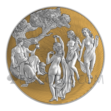 Judgement of Paris - Mythos - Gilded Proof 2000 Francs 2oz Cameroon 2026