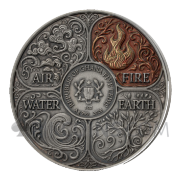 Fire - Four Elements 1oz 5 Cedis Ghana 2026