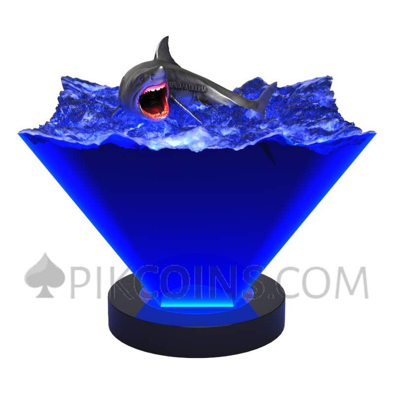 Great White Apex of the Deep Antique Finish 1$ 4g Liberia 2027 - Image 2